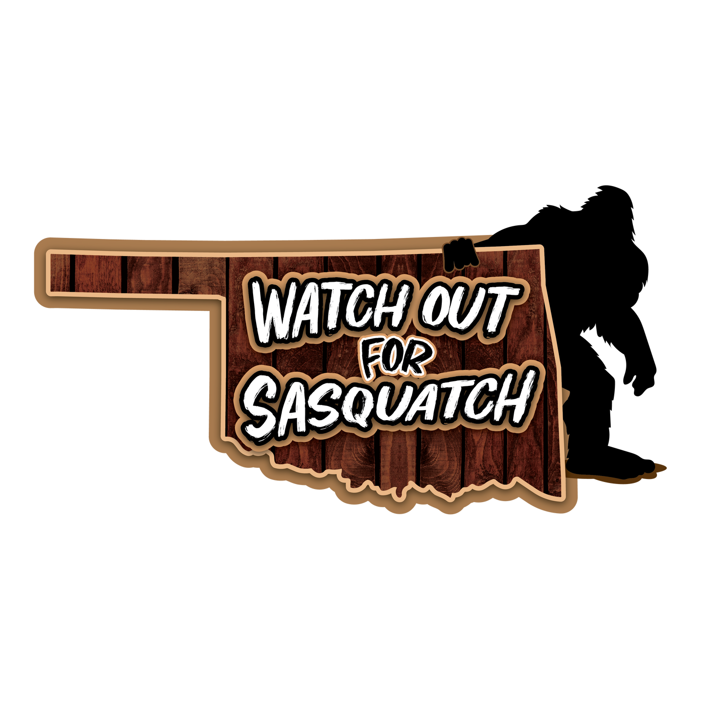 "close up image, Watch Out For Sasquatch Short Sleeve T-Shirt"