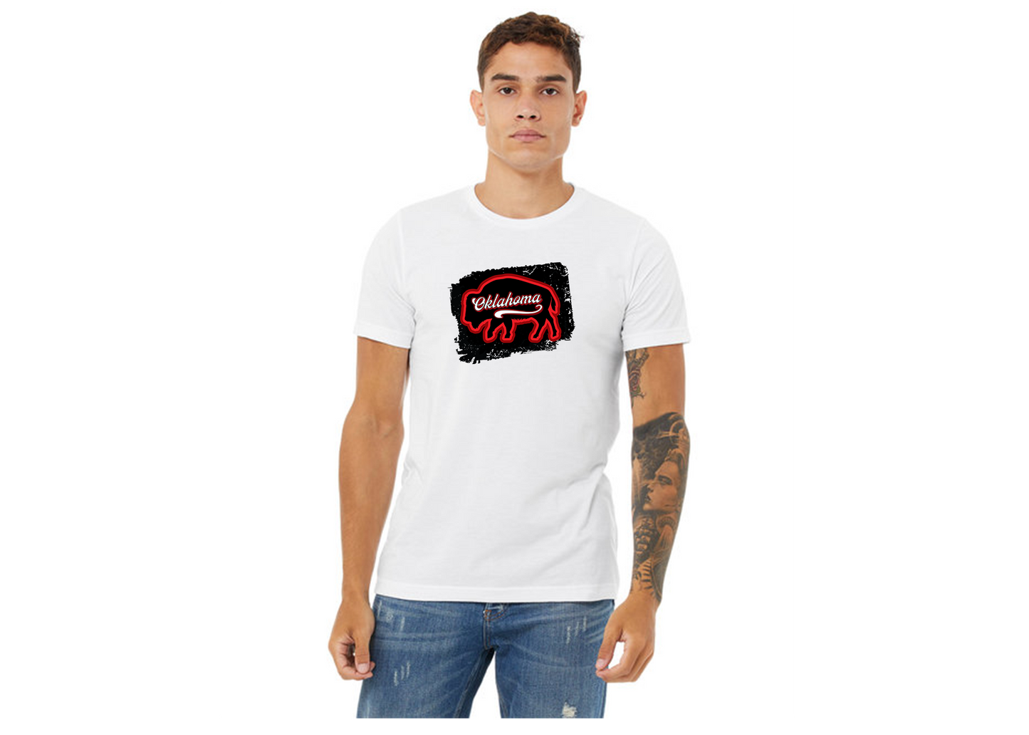 "close up image, Oklahoma Buffalo Short Sleeve T-Shirt"