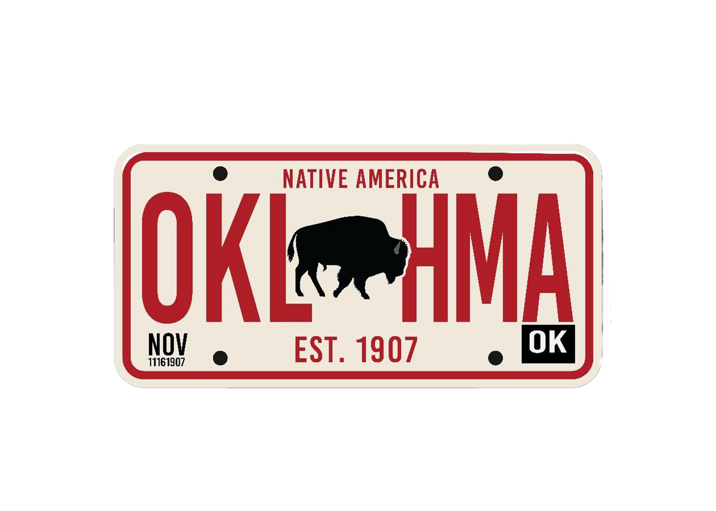 "close up image, Oklahoma Plate Short Sleeve T-shirt"