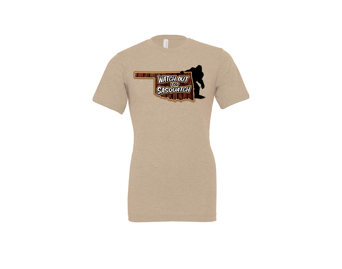 "close up image, Watch Out For Sasquatch Short Sleeve T-Shirt"