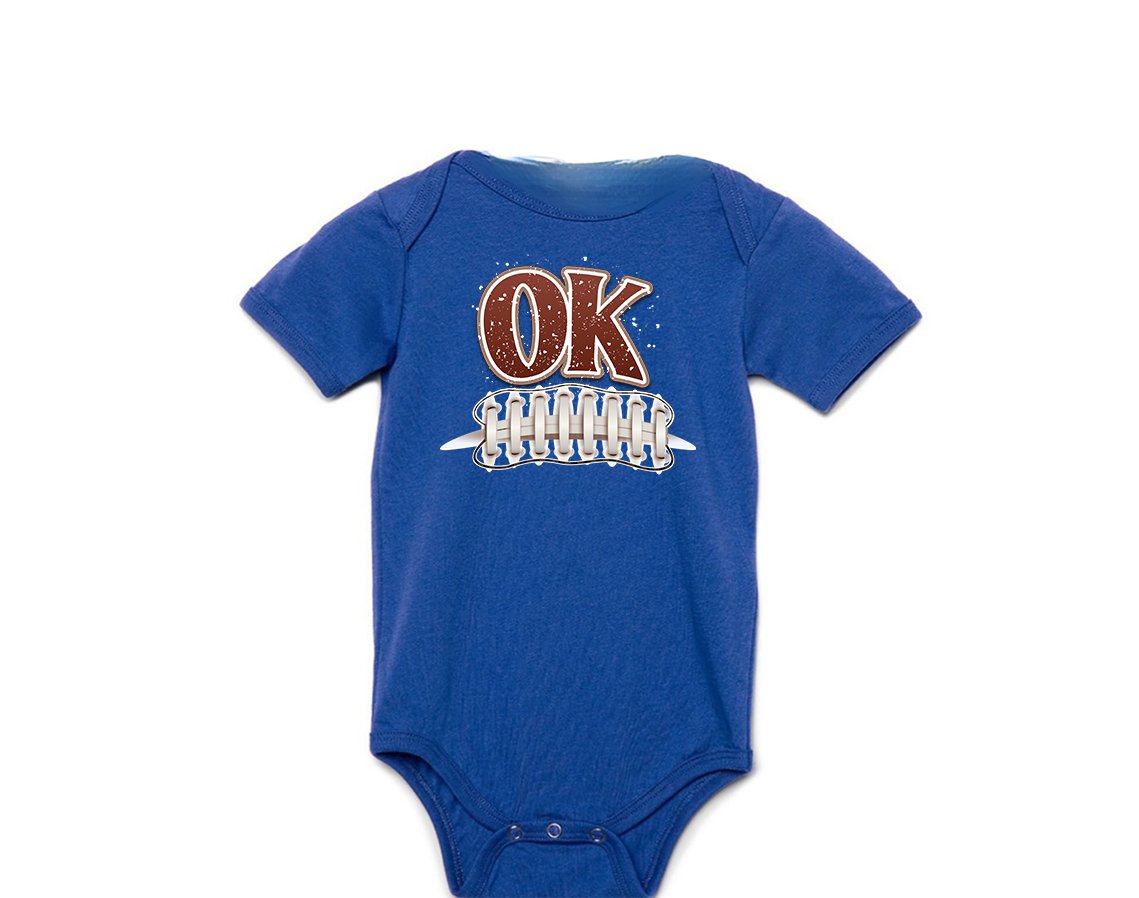 "close up image, Oklahoma Football Onesies"