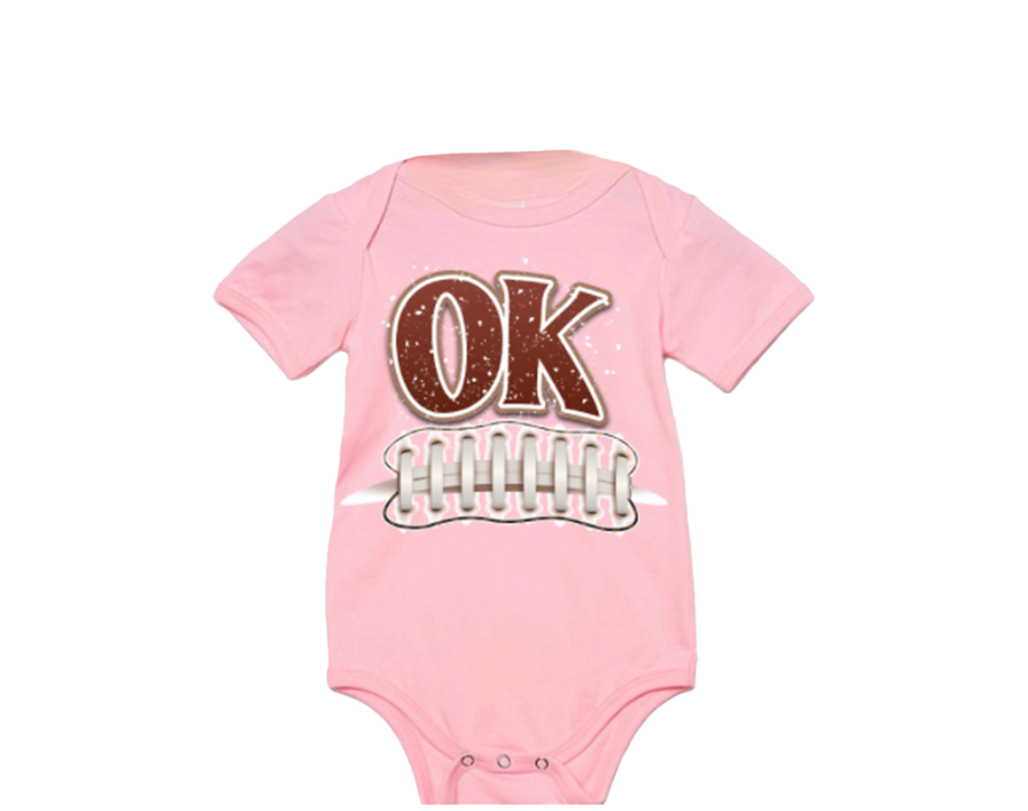 "close up image, Oklahoma Football Onesies"