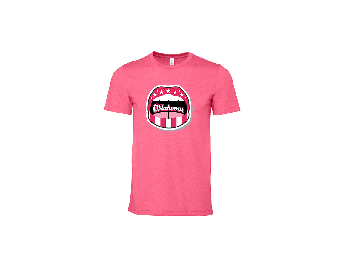 "close up image, Oklahoma Hot Lips Short Sleeve T-Shirt"