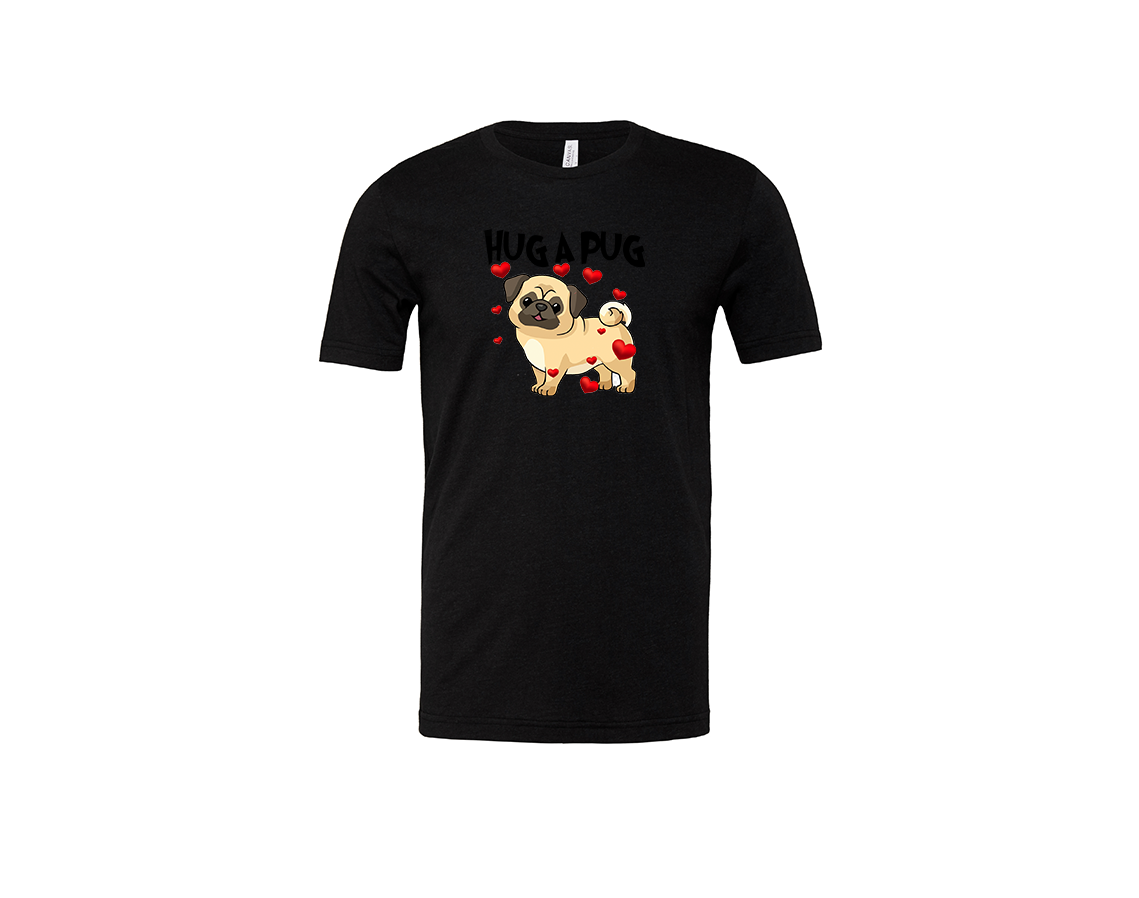 "close up image Hug-A-Pug Dog Short Sleeve T-Shirt"