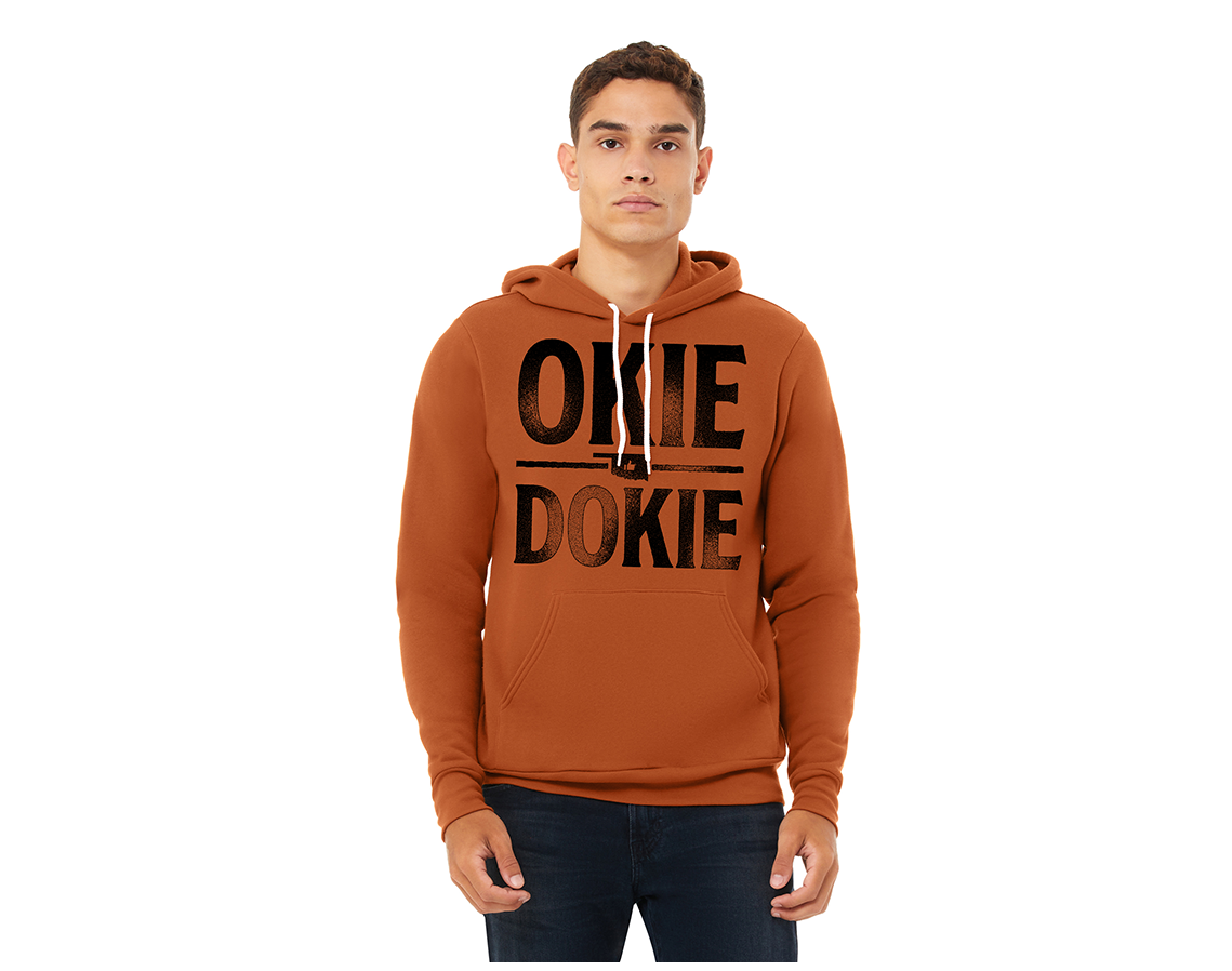 "close up image, Okie Dokie-Hoodie with Pouch Pockets"