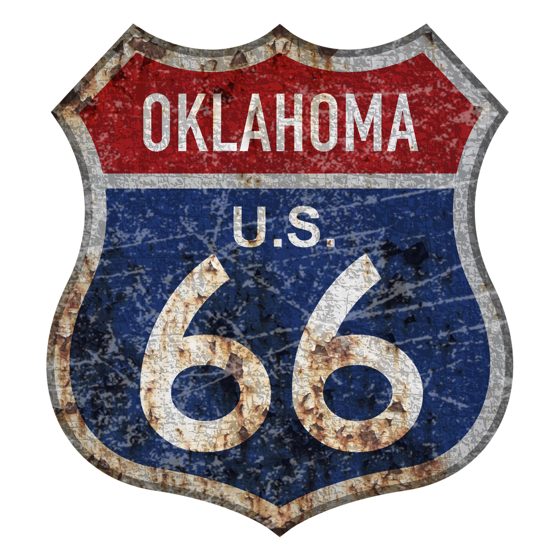 Classic Route 66 Sign aged design by Bison Threads