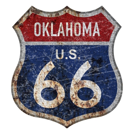 Classic Route 66 Sign aged design by Bison Threads