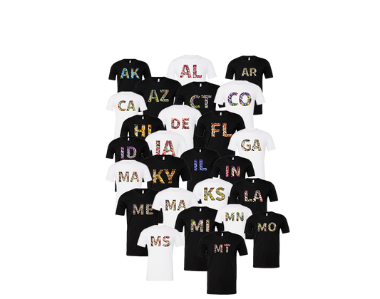 Blooming Fashion: Exploring Trend of State Abbreviation Flower T-Shirts