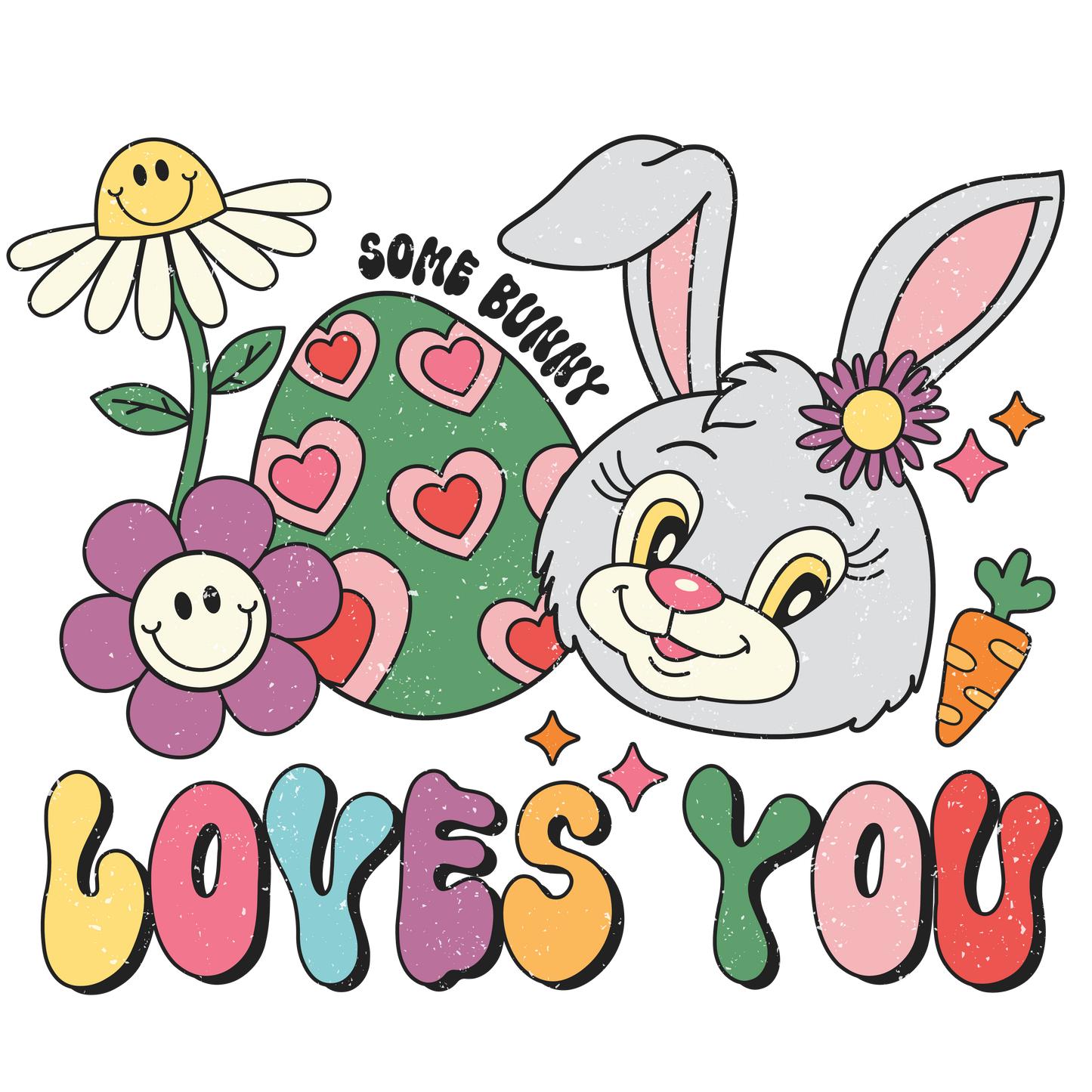 "close up image, Easter Bunny Loves You T-Shirt"