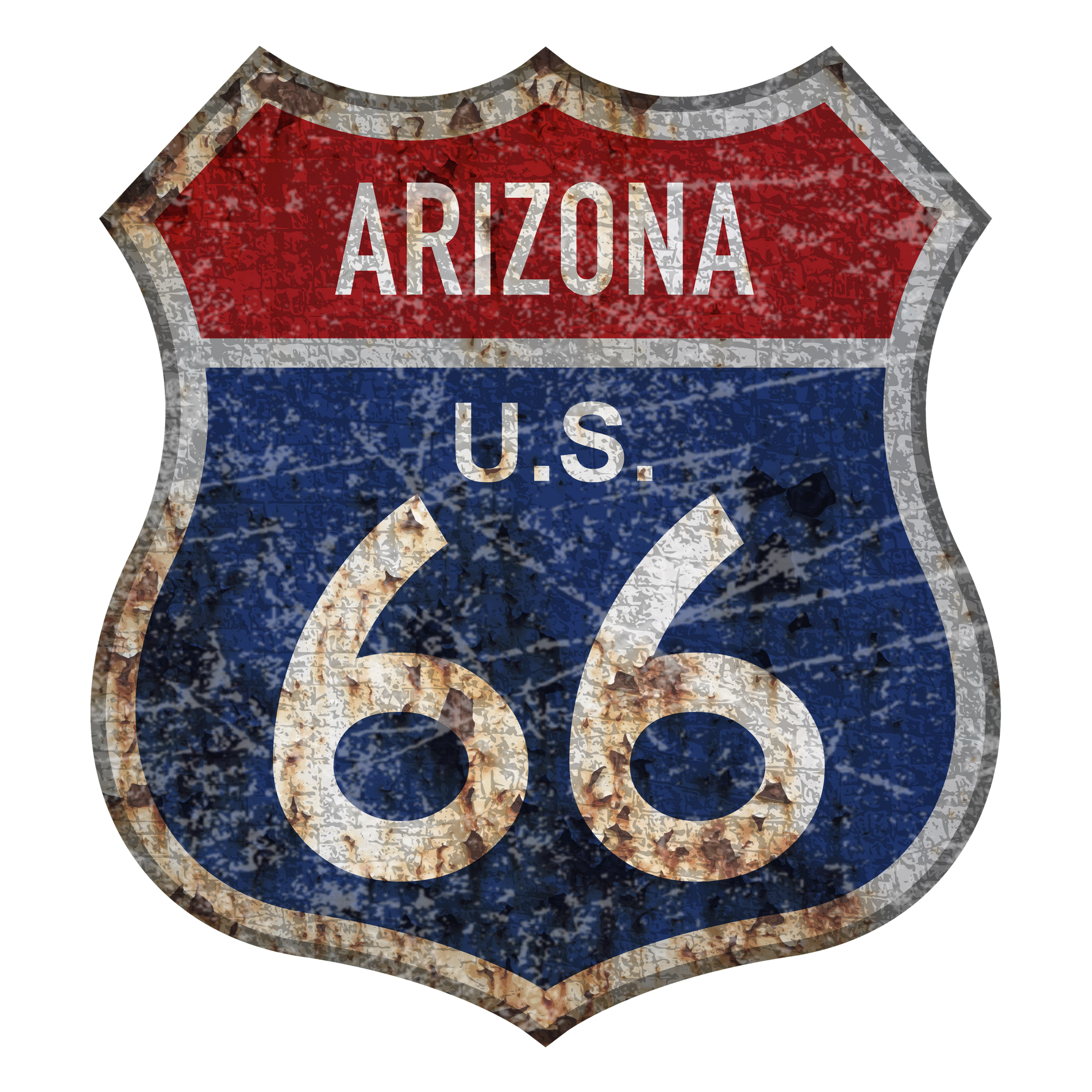 "close up image, Arizona Route 66 Short Sleeve T-Shirt"