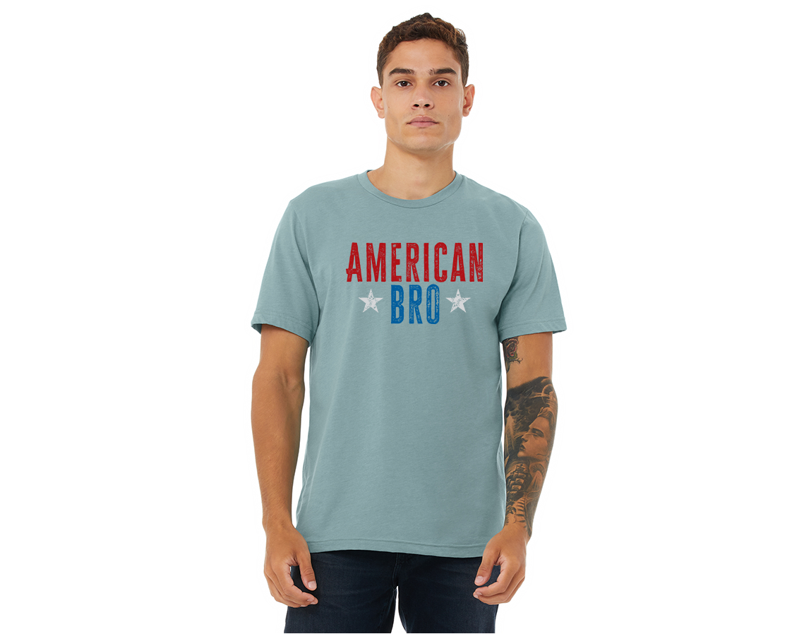 "close up image, American Bro T-Shirt"