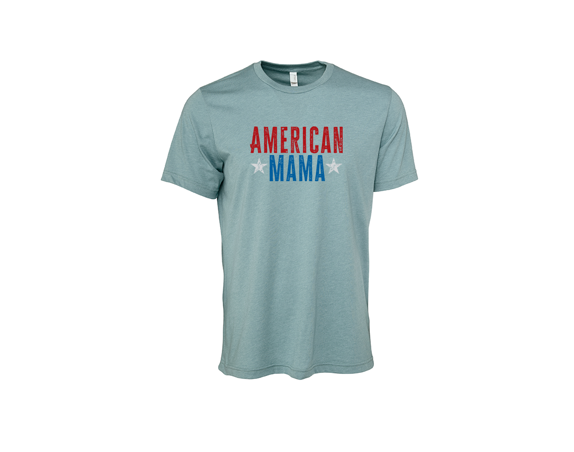 "close up image, America Mama T-Shirt"