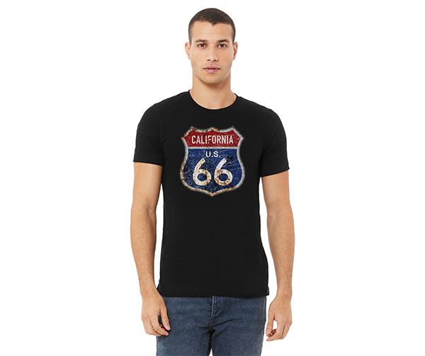 "close up image, California Route 66 Short Sleeve T-Shirt"