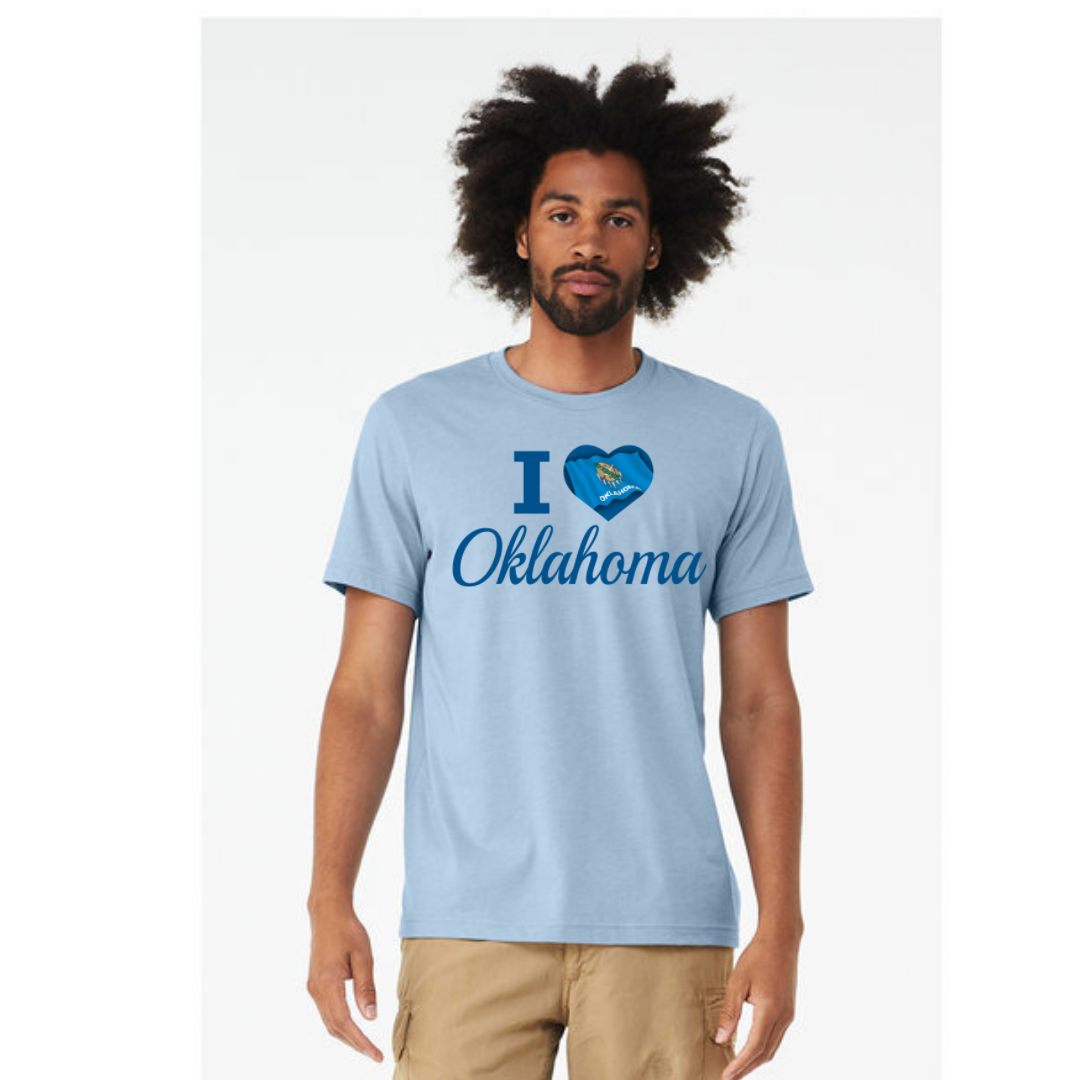 "close up image, I Love Oklahoma Short Sleeve T-Shirt"