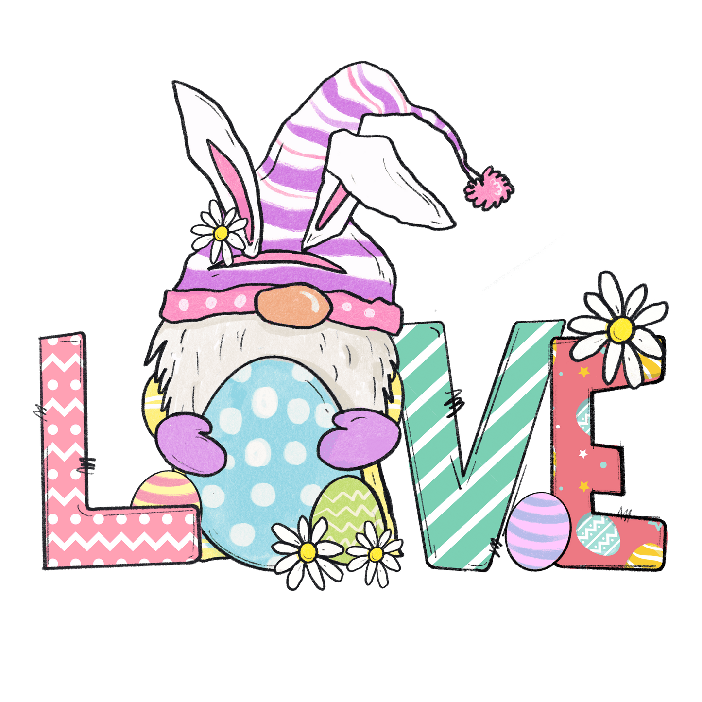 "close up image, Easter Gnome Love T-Shirt"