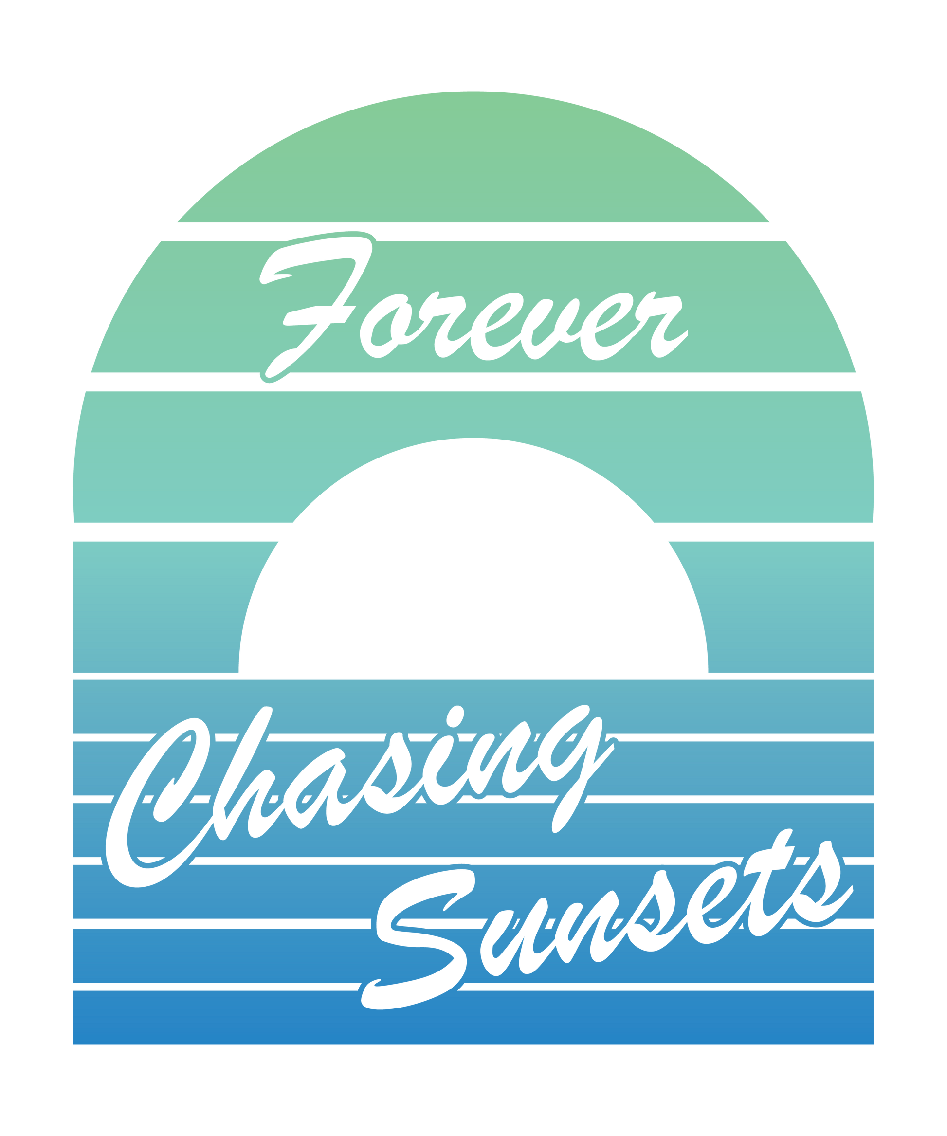 "close up image, Forever Chasing Sunsets Blue T-Shirt"