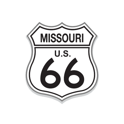 "close up image, Classic Route 66 Missouri Short Sleeve T-Shirt"