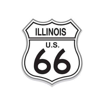 "close up image, Classic Route 66 Illinois Short Sleeve T-Shirt"