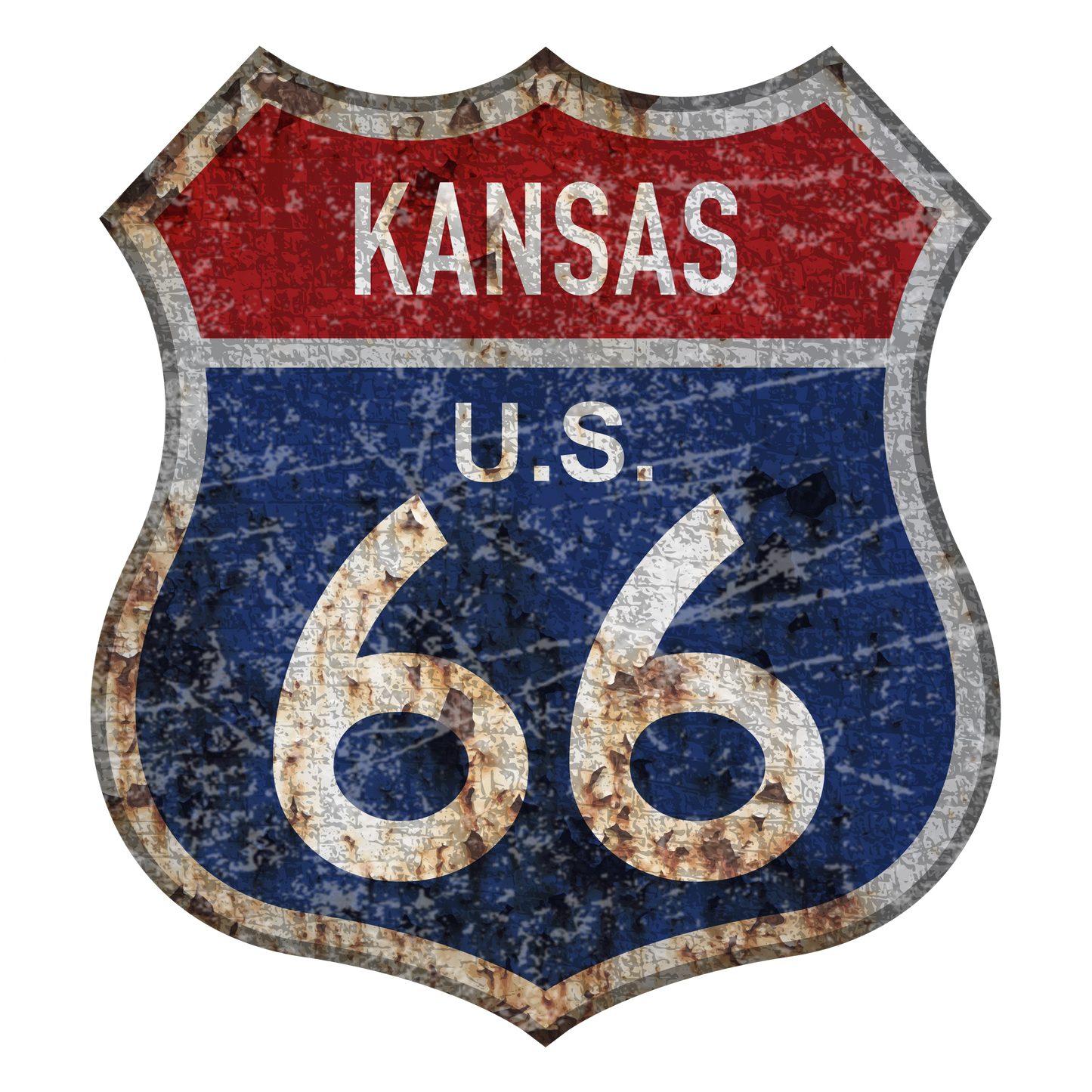 "close up image, Kansas Route 66 Short Sleeve T-Shirt"