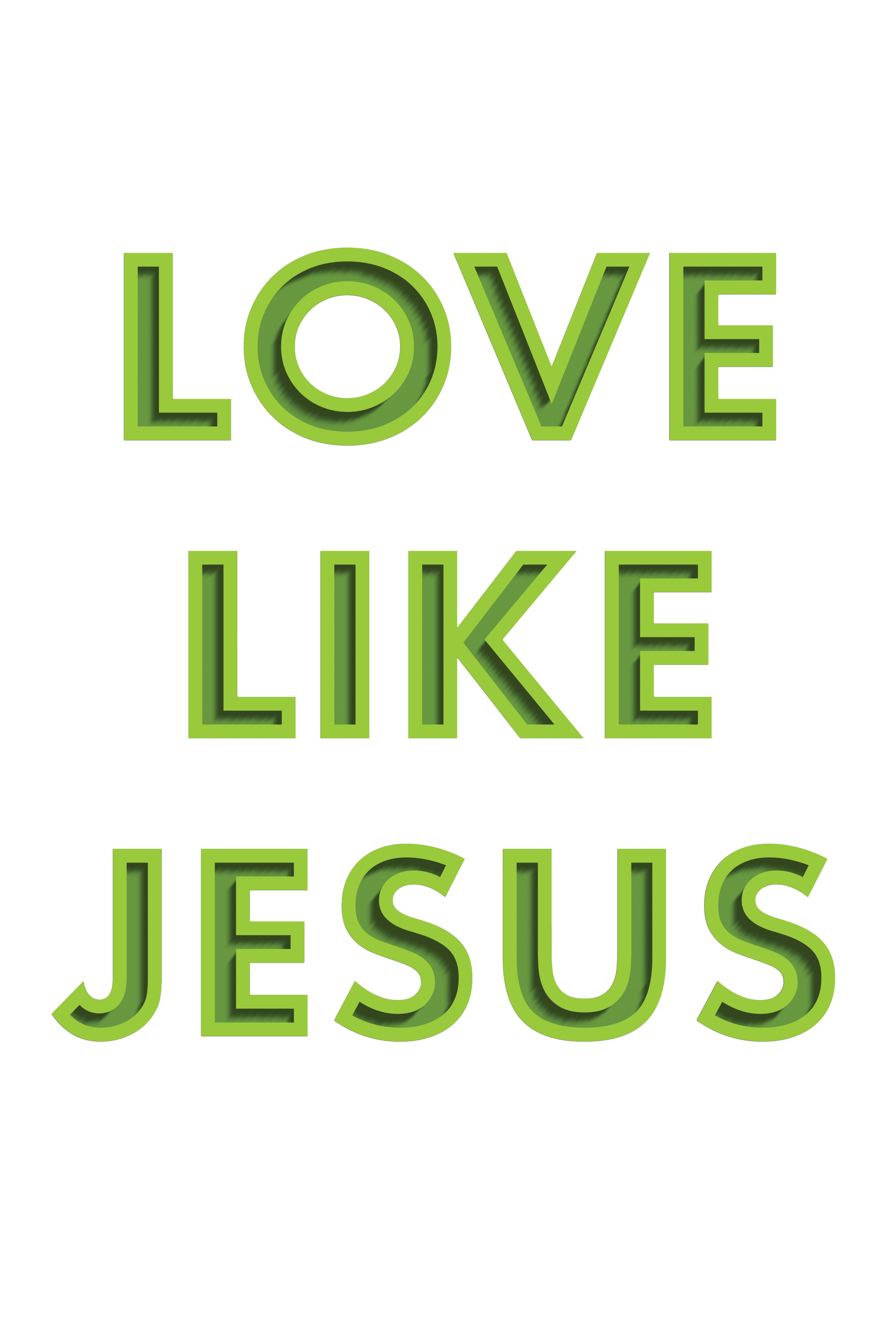 "close up image, Love Like Jesus T-Shirt"