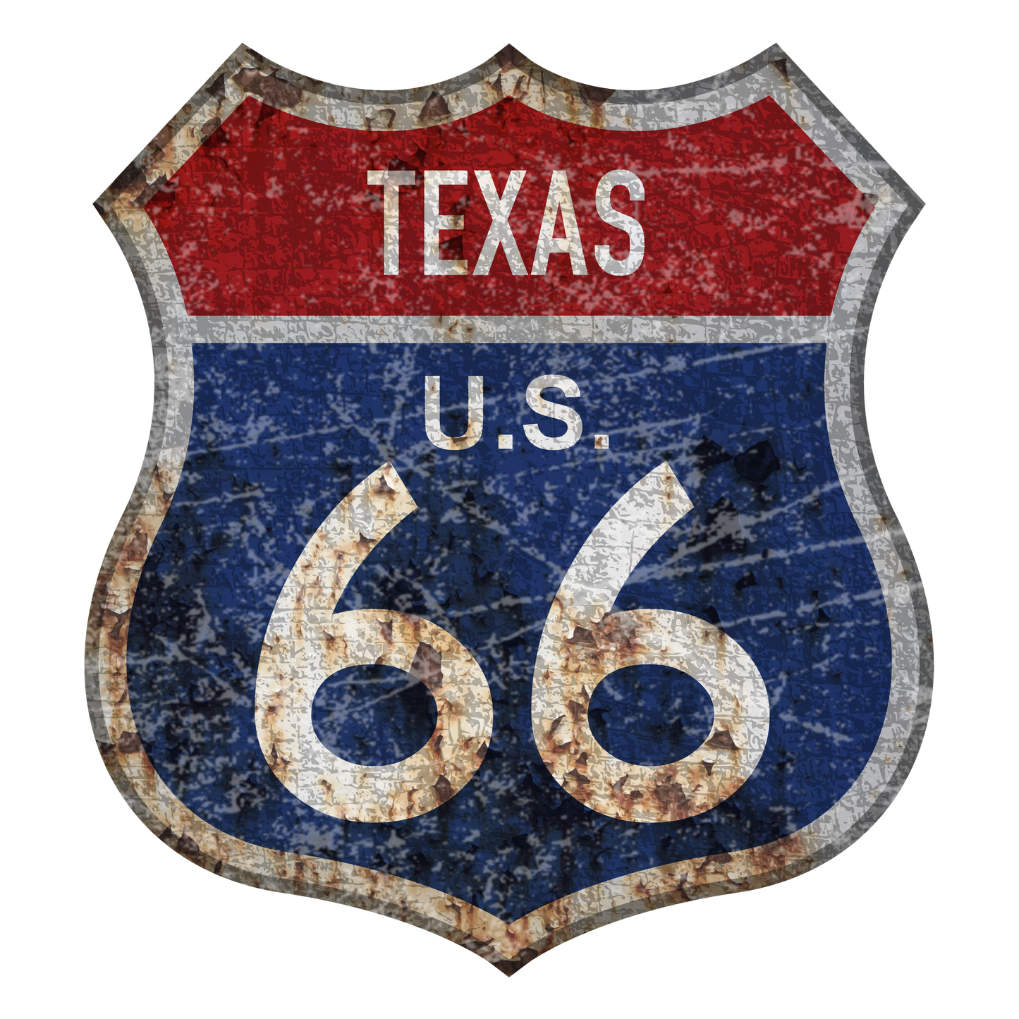 "close up image, Texas Route 66 Short Sleeve T-Shirt"