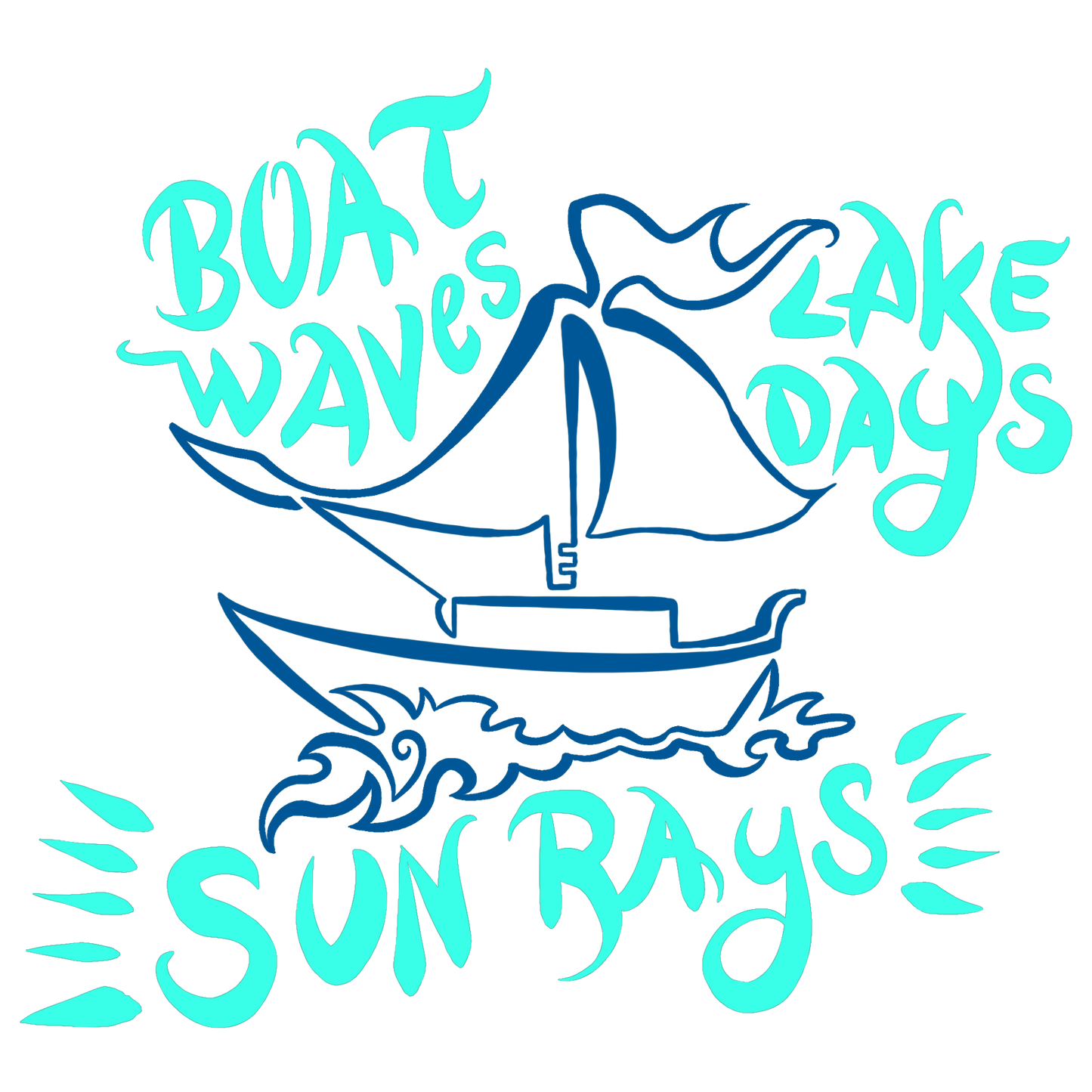 "close up image, Boat Waves, Lake Days & Sun Rays T-Shirt"