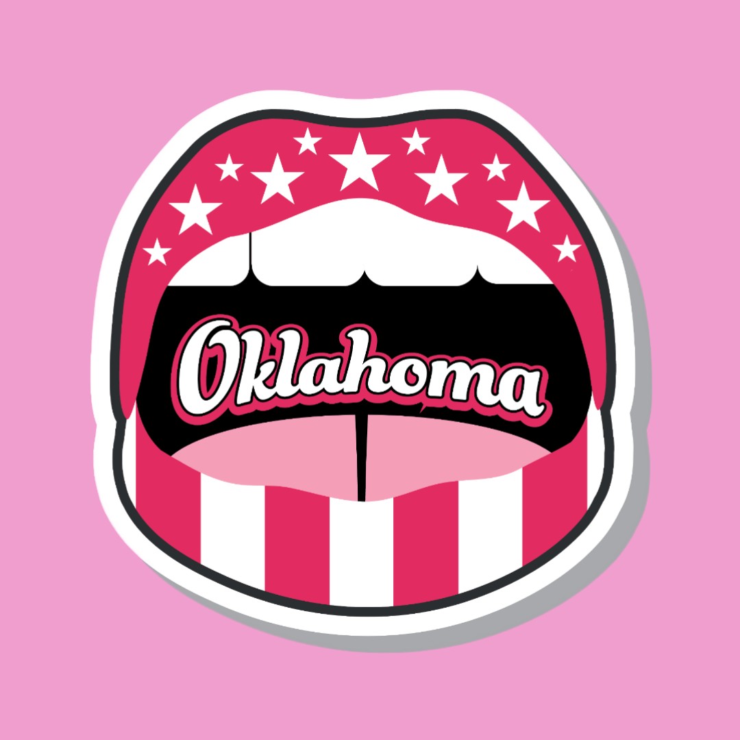 "close up image, Oklahoma Hot Lips Short Sleeve T-Shirt"