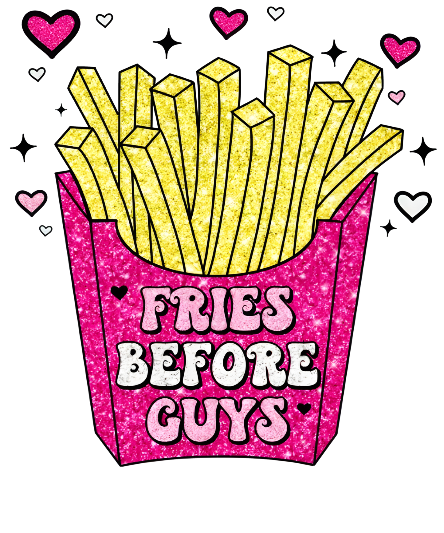 "close up image, Valentine's Fries Guys T-Shirt"