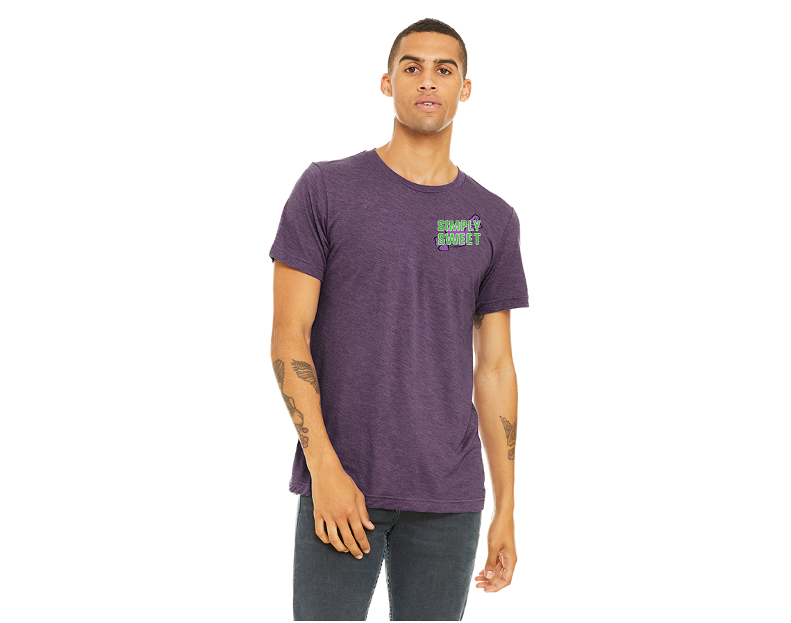 "close up image, Simply Sweet Purple Short Sleeve T-Shirt"