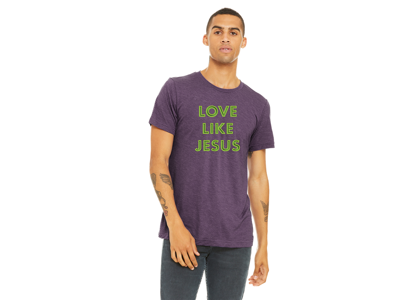 "close up image, Love Like Jesus T-Shirt"