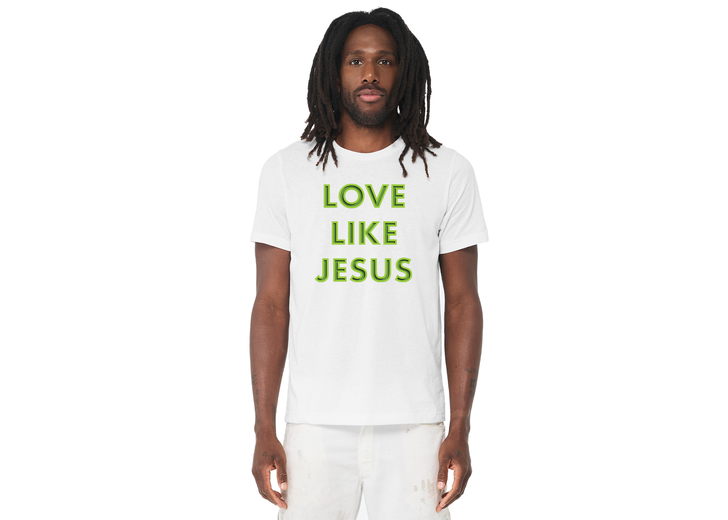 "close up image, Love Like Jesus T-Shirt"