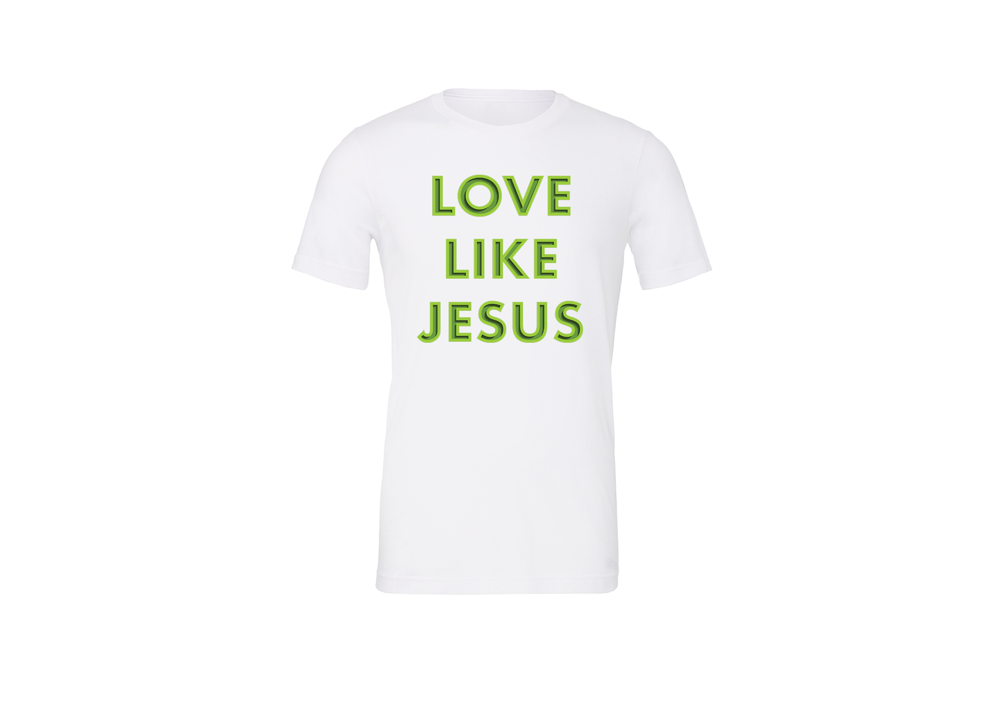 "close up image, Love Like Jesus T-Shirt"