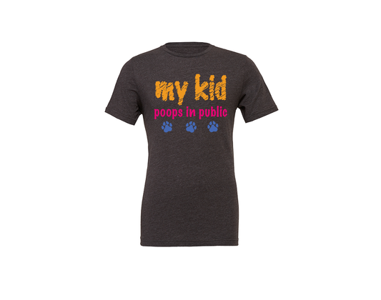 "close up image, My Kids Poop Short Sleeve T-Shirt"