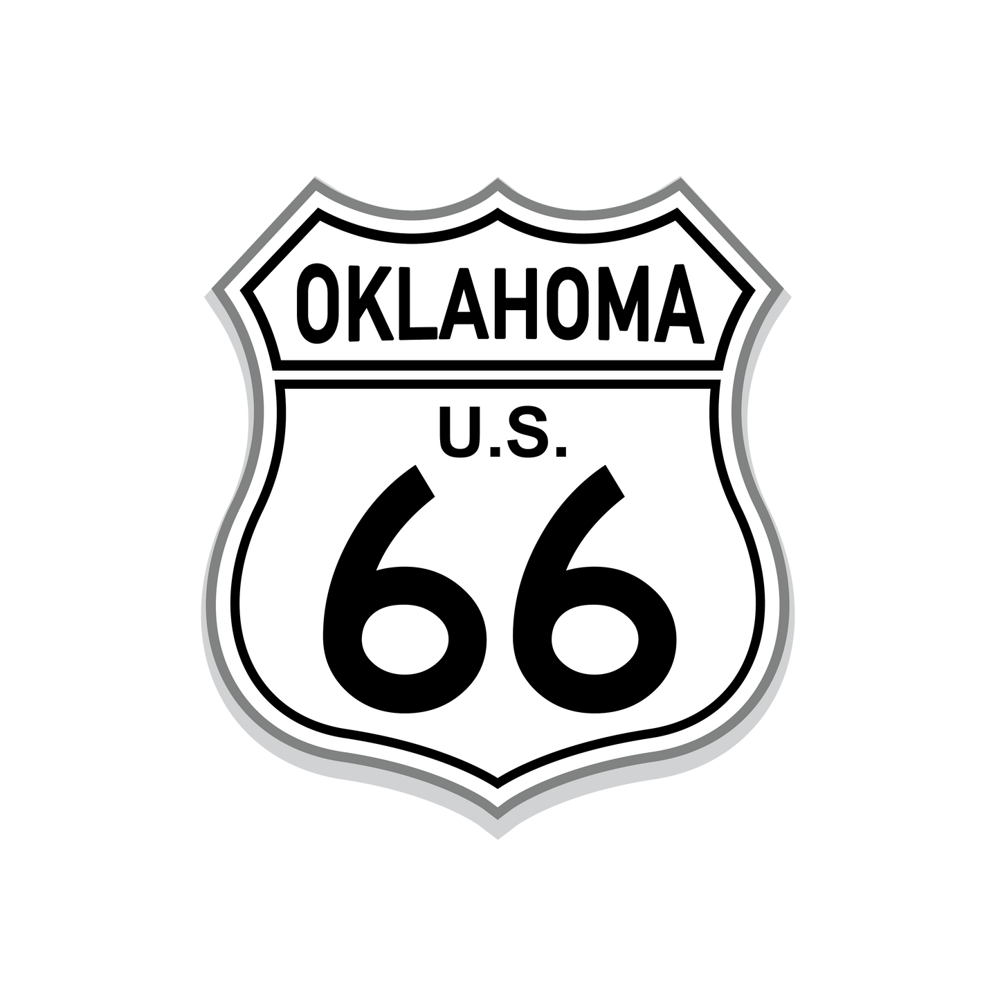 "close up image, Classic Route 66 Oklahoma Short Sleeve T-Shirt"