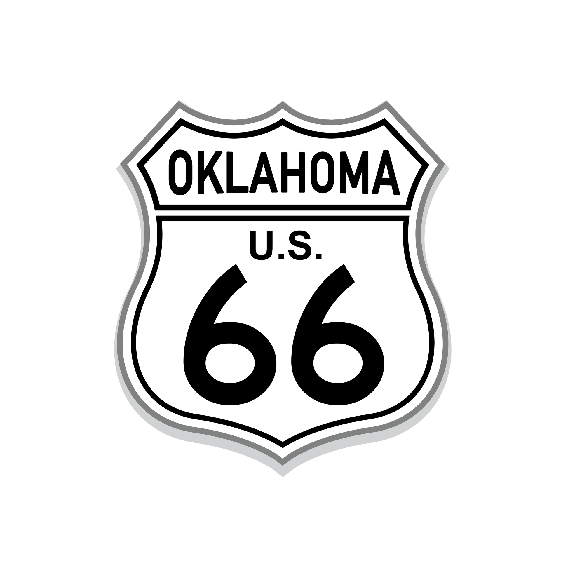 "close up image, Classic Route 66 Oklahoma Short Sleeve T-Shirt"