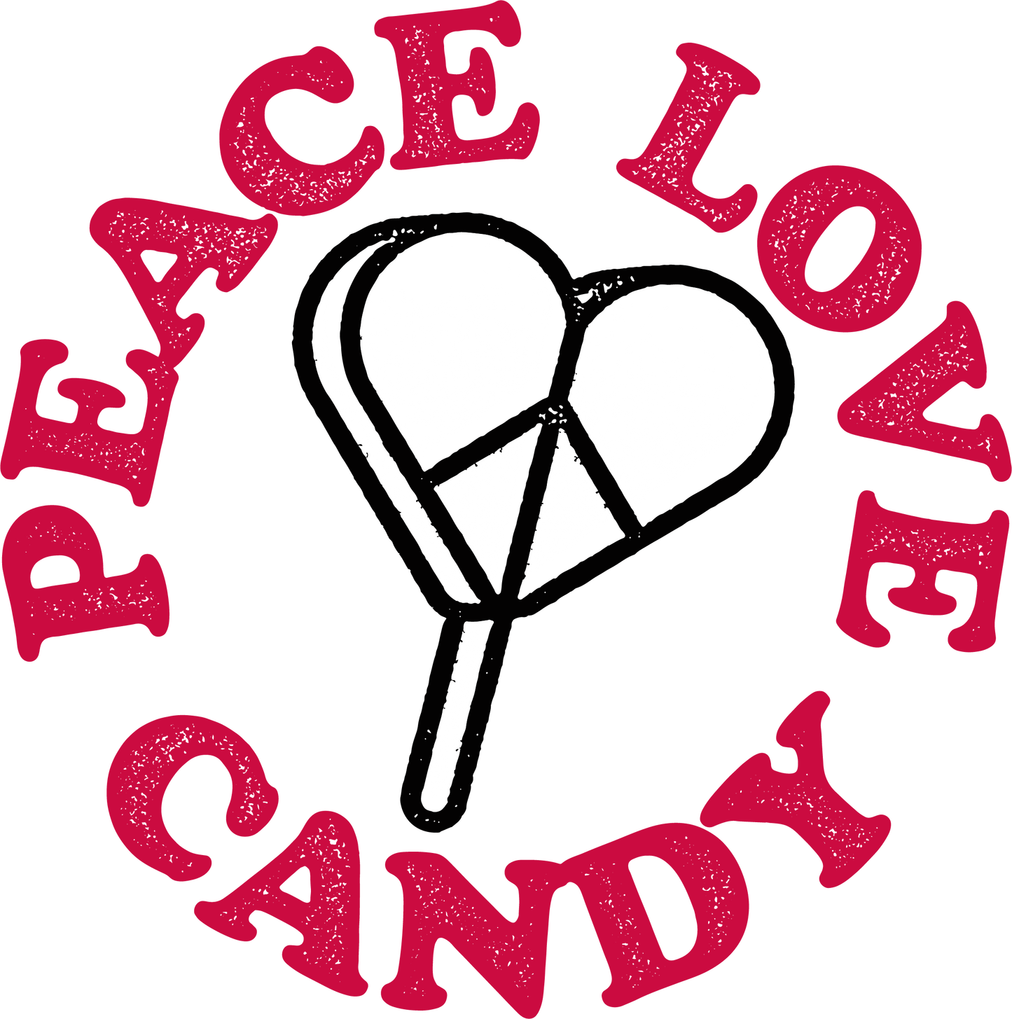 "close up image, Peace Love Candy Short Sleeve T-Shirt"