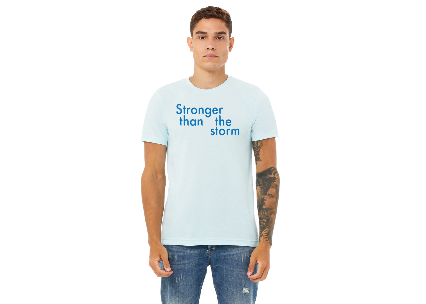 "close up image, Stronger Than The Storm T-Shirt"