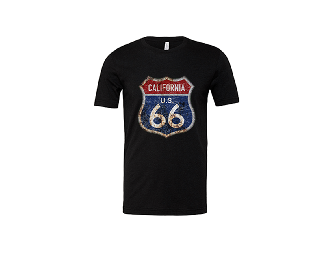 "close up image, California Route 66 Short Sleeve T-Shirt"