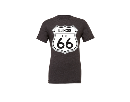 "close up image, Classic Route 66 Illinois Short Sleeve T-Shirt"