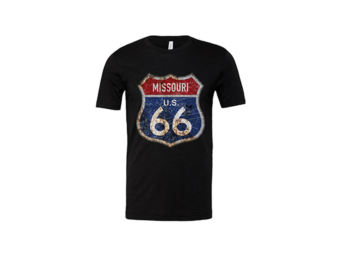 "close up image, Missouri Route 66 Short Sleeve T-Shirt"