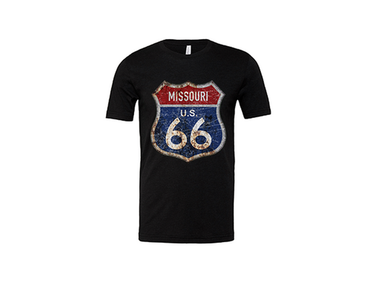 "close up image, Missouri Route 66 Short Sleeve T-Shirt"