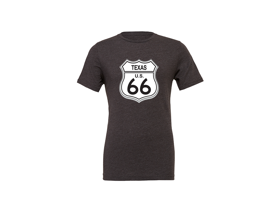 "close up image, Classic Route 66 Texas Short Sleeve T-Shirt"