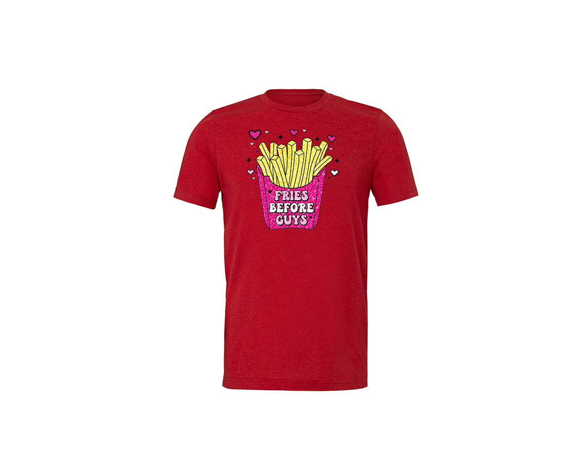 "close up image, Valentine's Fries Guys T-Shirt"