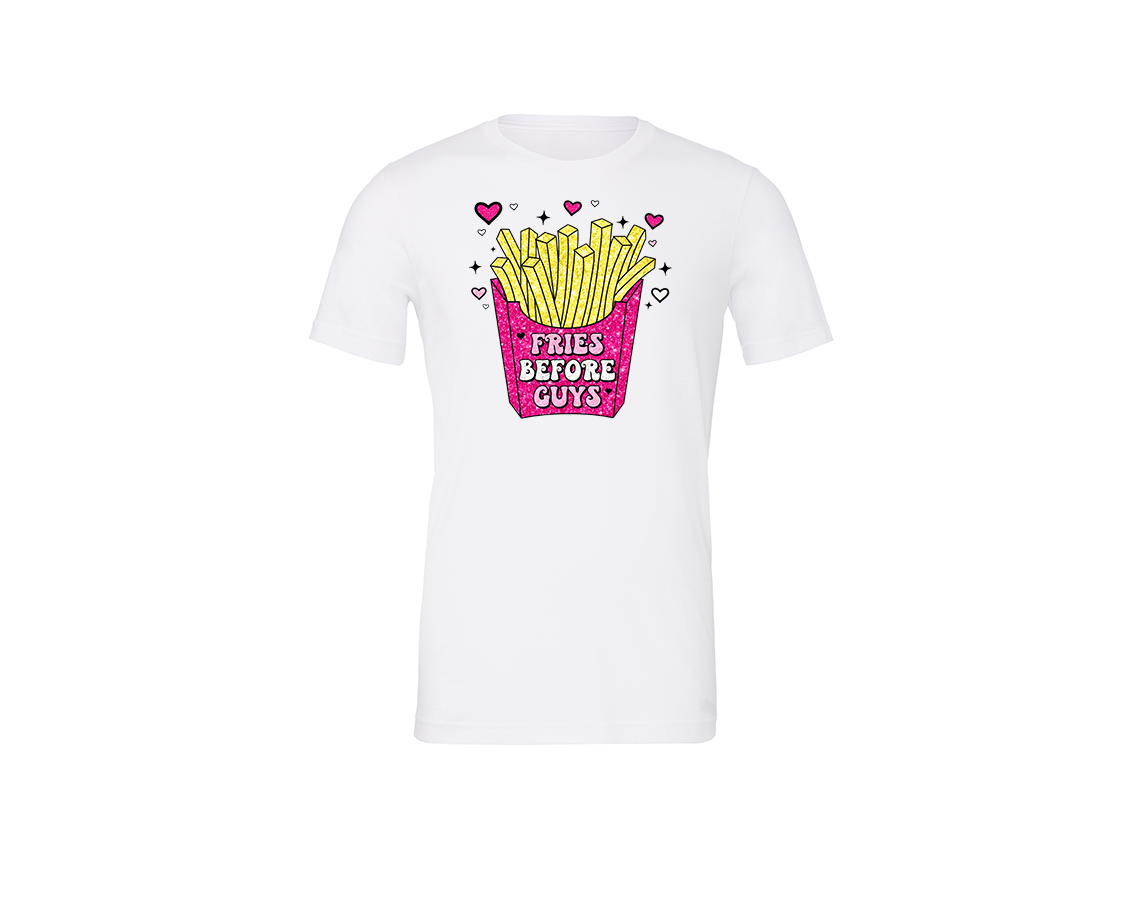 "close up image, Valentine's Fries Guys T-Shirt"