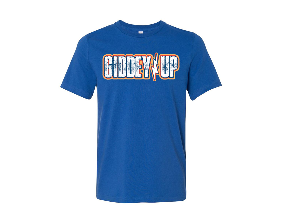 "close up image, Giddey Up Short Sleeve T-shirt"