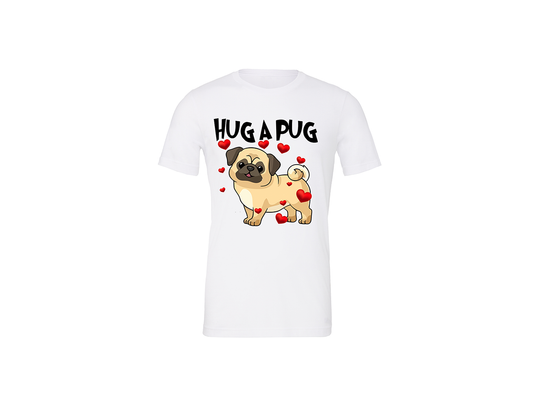 "close up image, Hug-A-Pug Dog Short Sleeve T-Shirt"