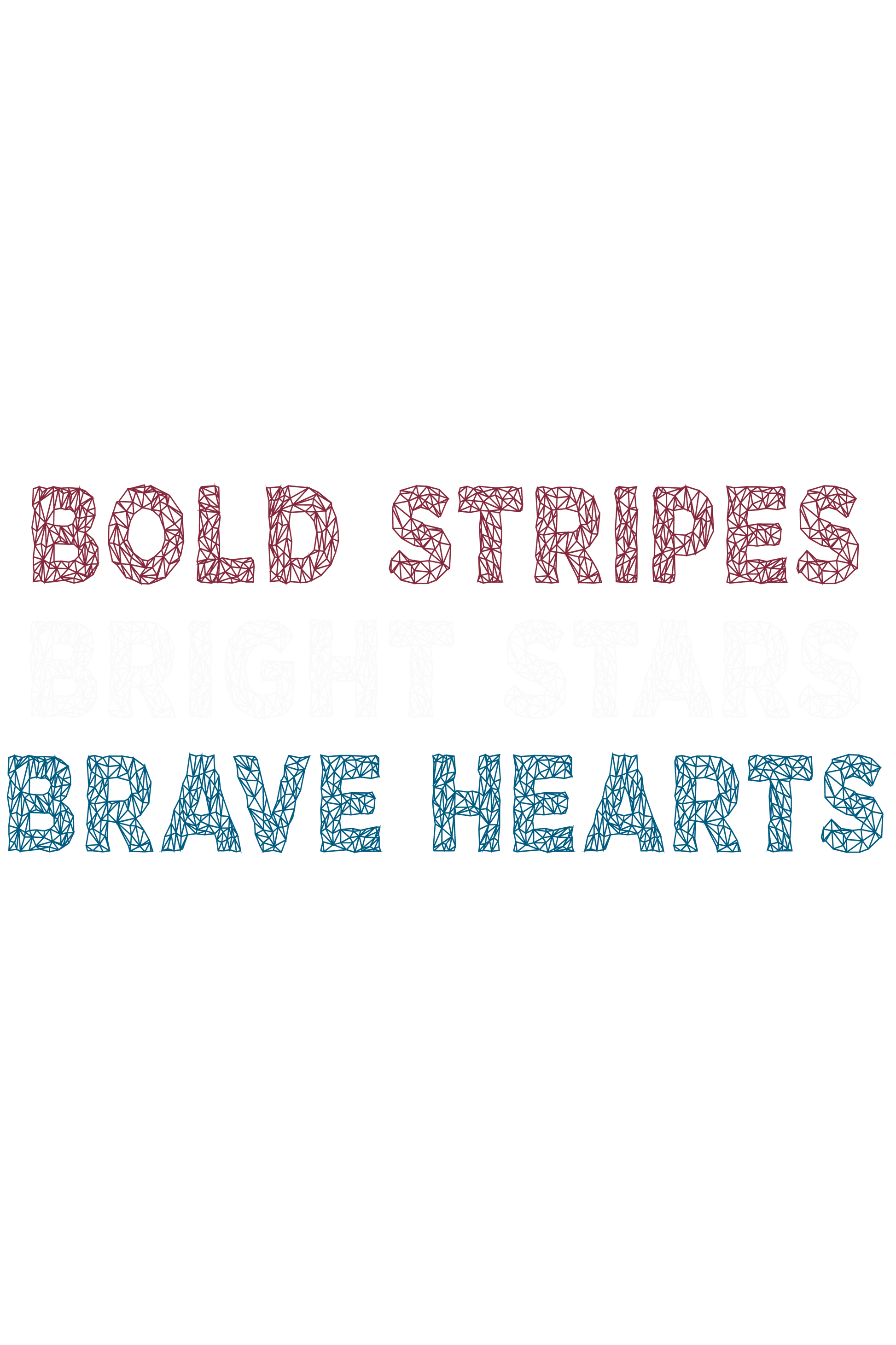 "close up image, Bold Stripes, Brave Stars, Brave Hearts T-Shirt"